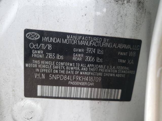 Photo 9 VIN: 5NPD84LF9KH418709 - HYUNDAI ELANTRA SE 