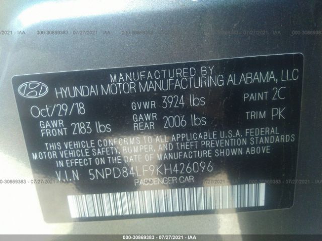 Photo 8 VIN: 5NPD84LF9KH426096 - HYUNDAI ELANTRA 