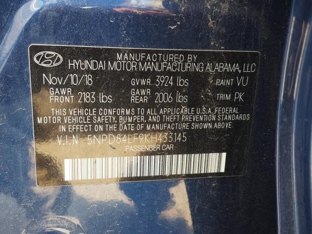 Photo 9 VIN: 5NPD84LF9KH433145 - HYUNDAI ELANTRA SE 