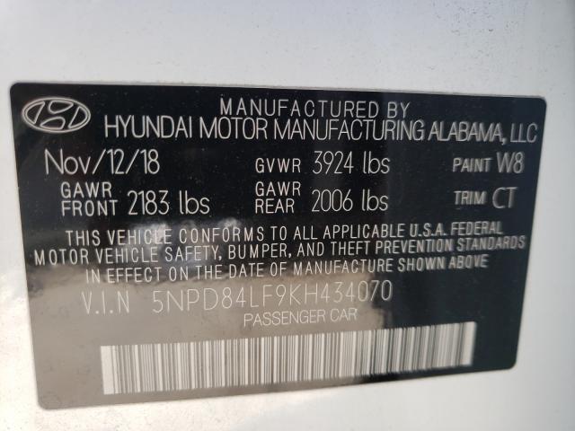 Photo 9 VIN: 5NPD84LF9KH434070 - HYUNDAI ELANTRA SE 