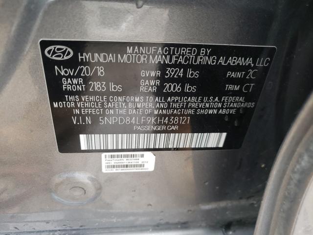 Photo 9 VIN: 5NPD84LF9KH438121 - HYUNDAI ELANTRA SE 