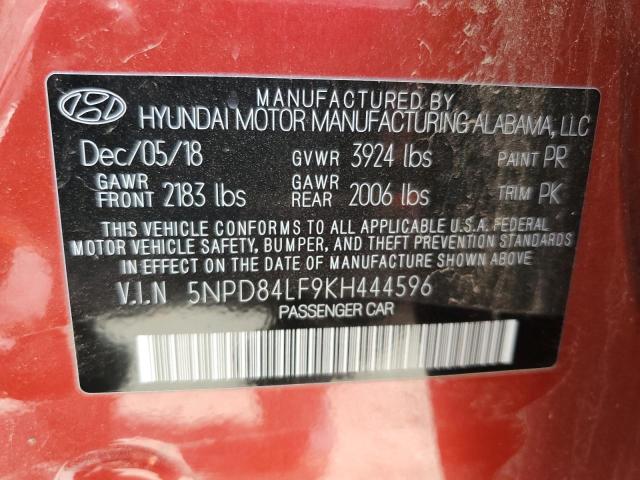 Photo 11 VIN: 5NPD84LF9KH444596 - HYUNDAI ELANTRA 