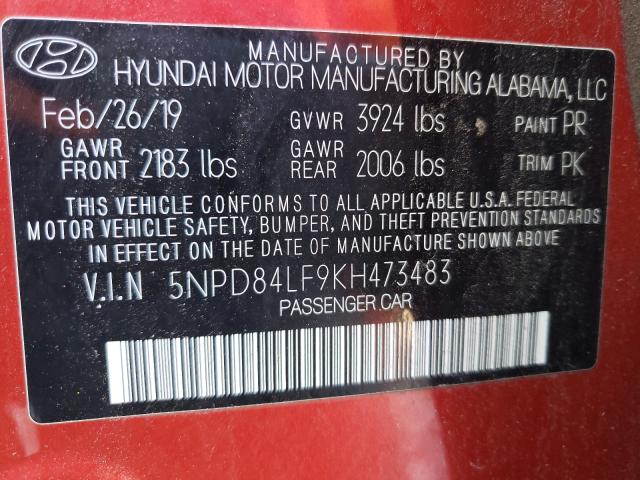 Photo 9 VIN: 5NPD84LF9KH473483 - HYUNDAI ELANTRA 