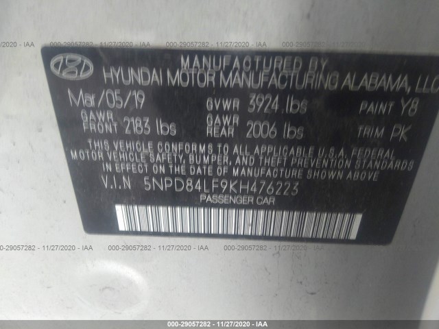 Photo 8 VIN: 5NPD84LF9KH476223 - HYUNDAI ELANTRA 