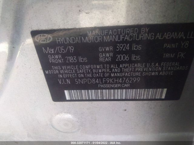 Photo 8 VIN: 5NPD84LF9KH476299 - HYUNDAI ELANTRA 