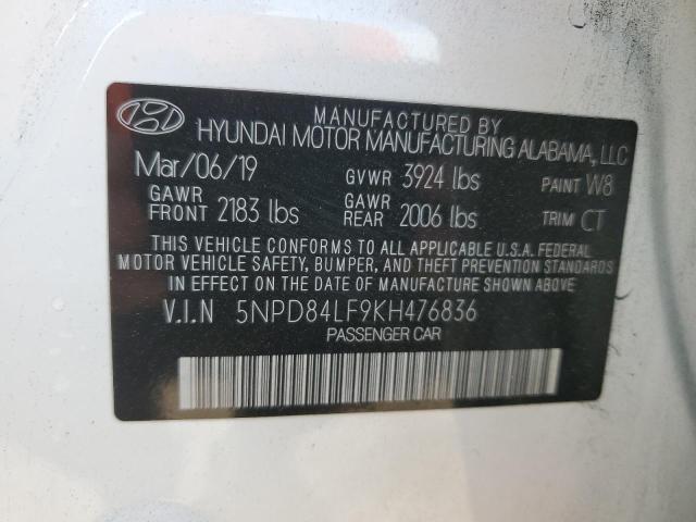 Photo 12 VIN: 5NPD84LF9KH476836 - HYUNDAI ELANTRA 