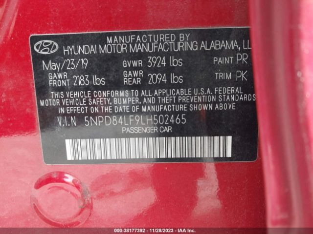 Photo 8 VIN: 5NPD84LF9LH502465 - HYUNDAI ELANTRA 