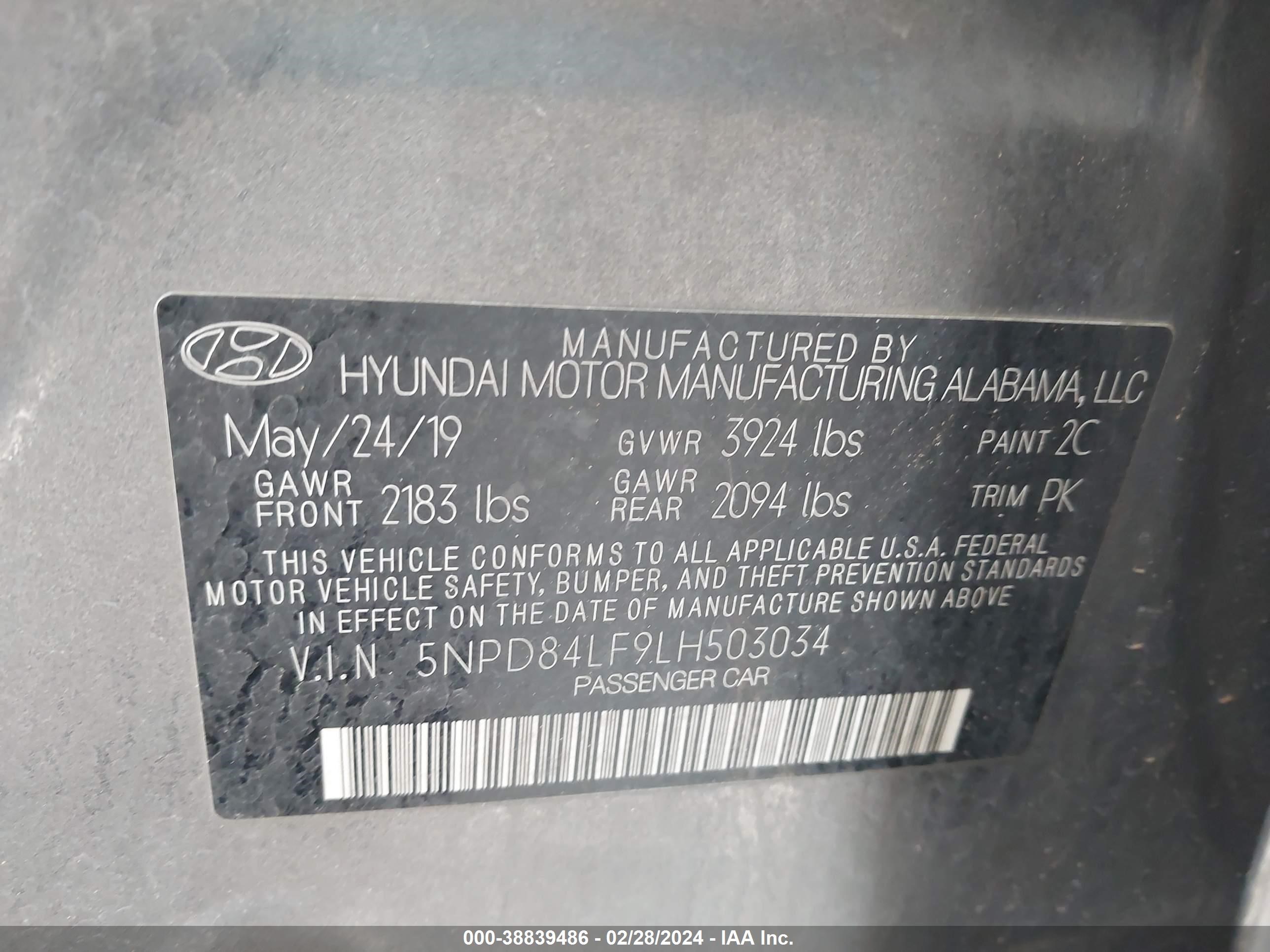 Photo 8 VIN: 5NPD84LF9LH503034 - HYUNDAI ELANTRA 