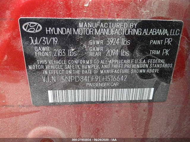 Photo 8 VIN: 5NPD84LF9LH516642 - HYUNDAI ELANTRA 