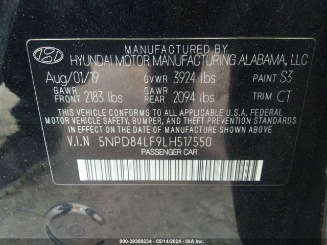 Photo 8 VIN: 5NPD84LF9LH517550 - HYUNDAI ELANTRA 