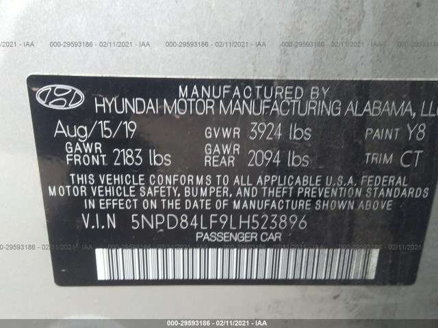 Photo 8 VIN: 5NPD84LF9LH523896 - HYUNDAI ELANTRA 