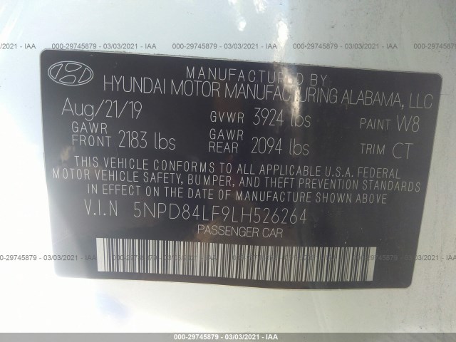 Photo 8 VIN: 5NPD84LF9LH526264 - HYUNDAI ELANTRA 