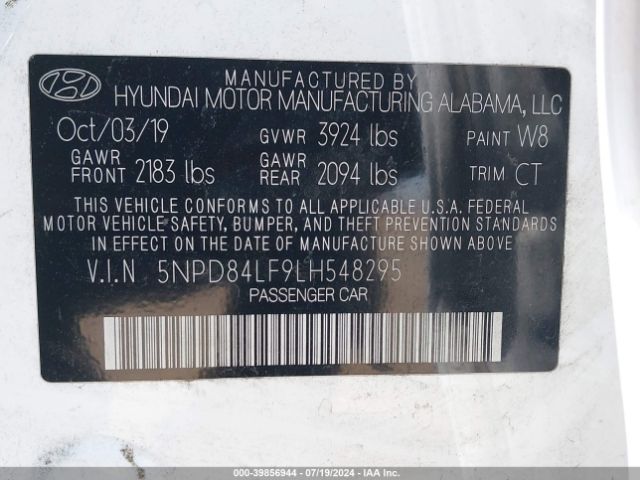 Photo 8 VIN: 5NPD84LF9LH548295 - HYUNDAI ELANTRA 