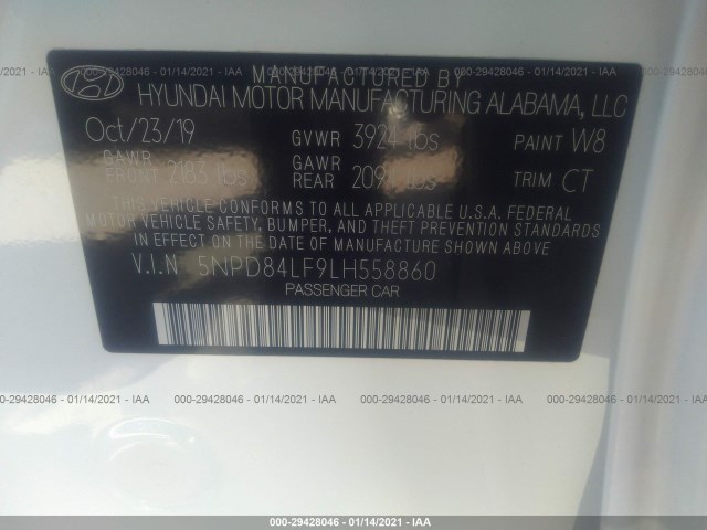 Photo 8 VIN: 5NPD84LF9LH558860 - HYUNDAI ELANTRA 