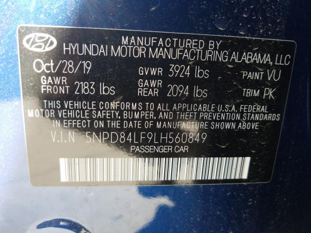 Photo 9 VIN: 5NPD84LF9LH560849 - HYUNDAI ELANTRA SE 