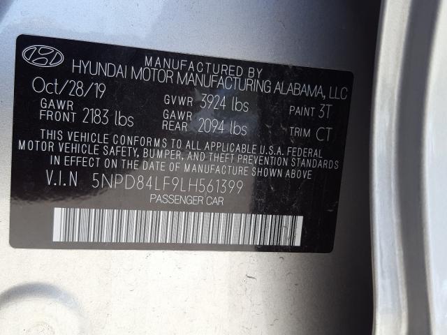 Photo 9 VIN: 5NPD84LF9LH561399 - HYUNDAI ELANTRA SE 