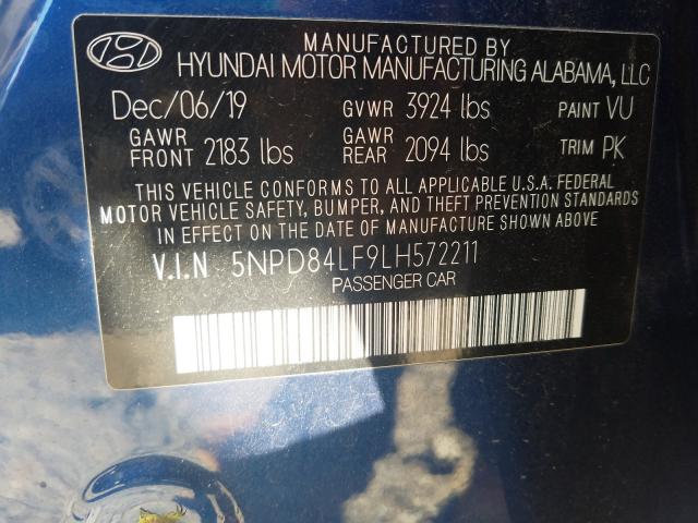 Photo 9 VIN: 5NPD84LF9LH572211 - HYUNDAI ELANTRA SE 