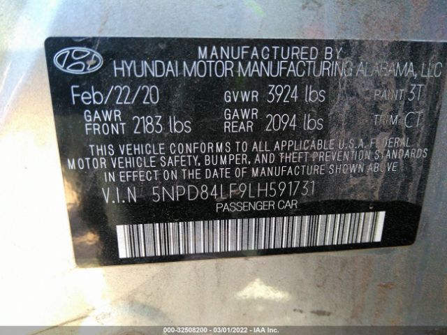 Photo 8 VIN: 5NPD84LF9LH591731 - HYUNDAI ELANTRA 