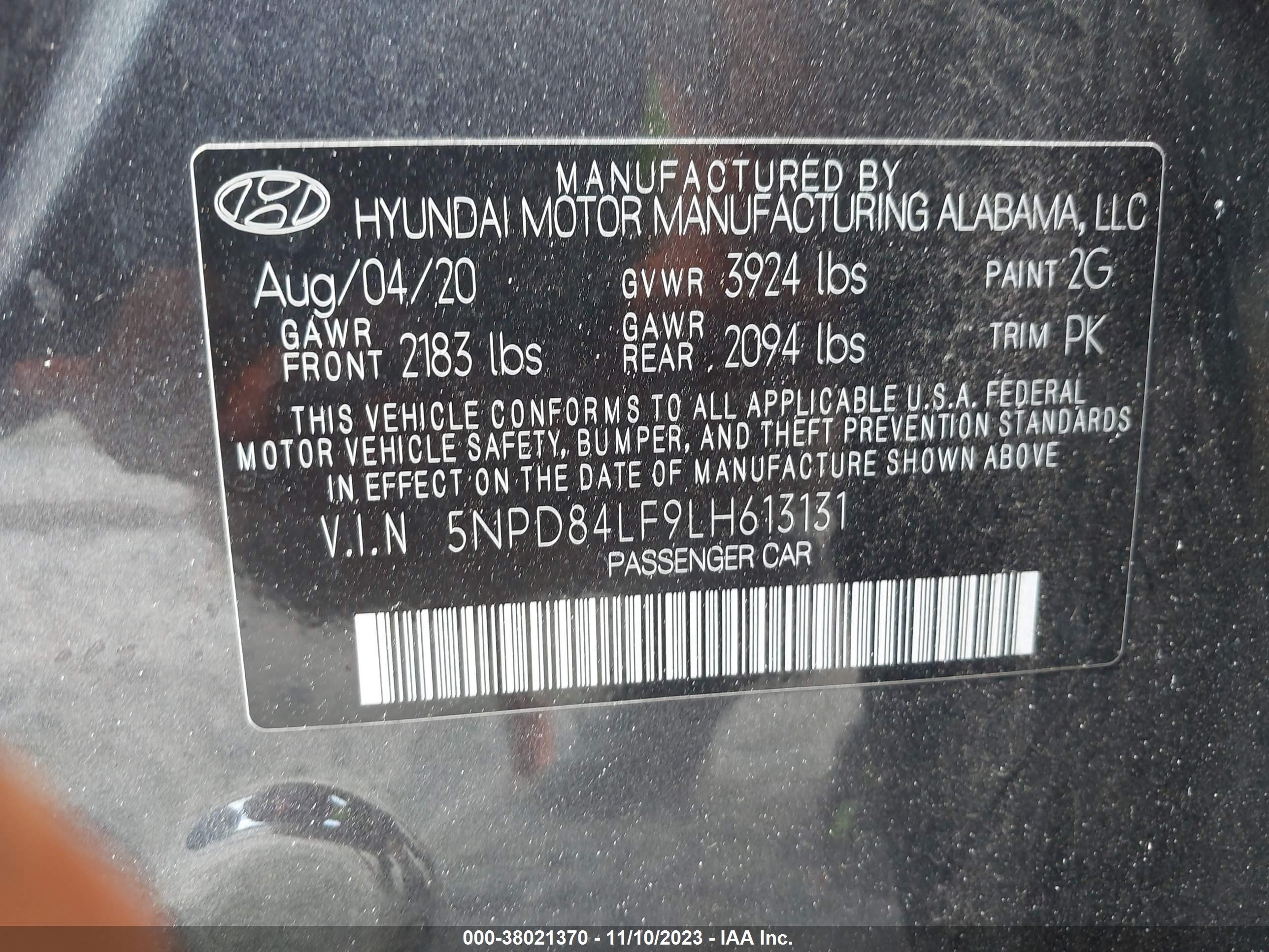 Photo 8 VIN: 5NPD84LF9LH613131 - HYUNDAI ELANTRA 