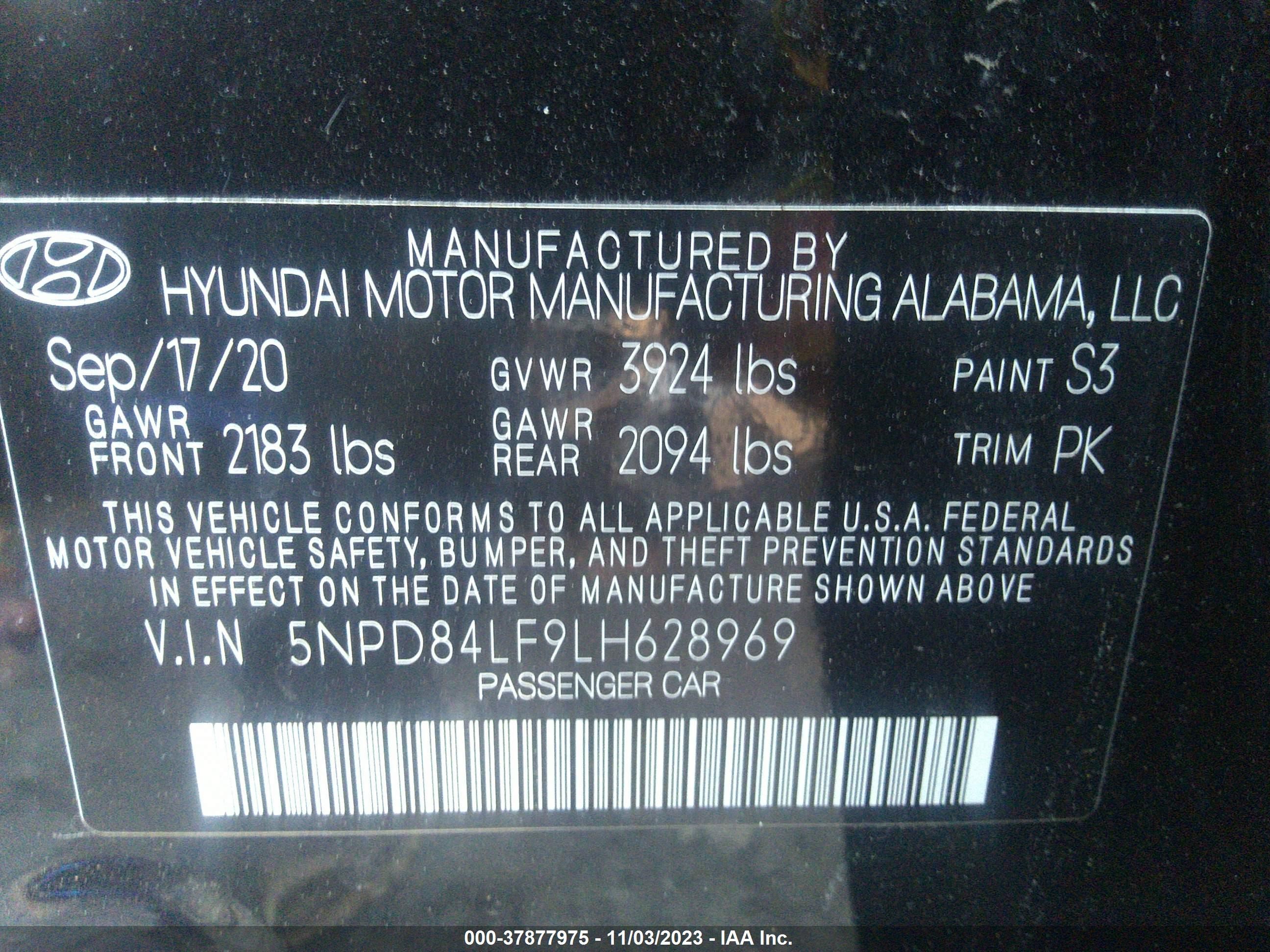 Photo 8 VIN: 5NPD84LF9LH628969 - HYUNDAI ELANTRA 