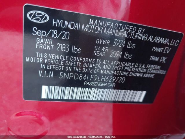 Photo 8 VIN: 5NPD84LF9LH629720 - HYUNDAI ELANTRA 