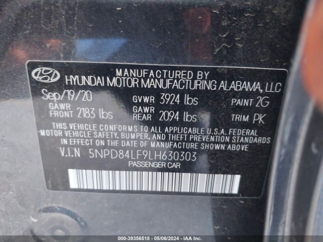 Photo 8 VIN: 5NPD84LF9LH630303 - HYUNDAI ELANTRA 