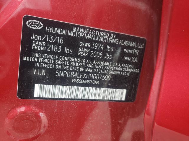 Photo 9 VIN: 5NPD84LFXHH007599 - HYUNDAI ELANTRA SE 