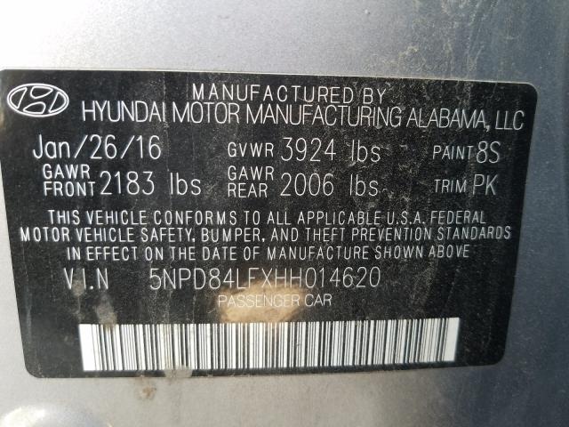 Photo 9 VIN: 5NPD84LFXHH014620 - HYUNDAI ELANTRA SE 