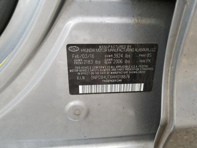 Photo 9 VIN: 5NPD84LFXHH018876 - HYUNDAI ELANTRA SE 