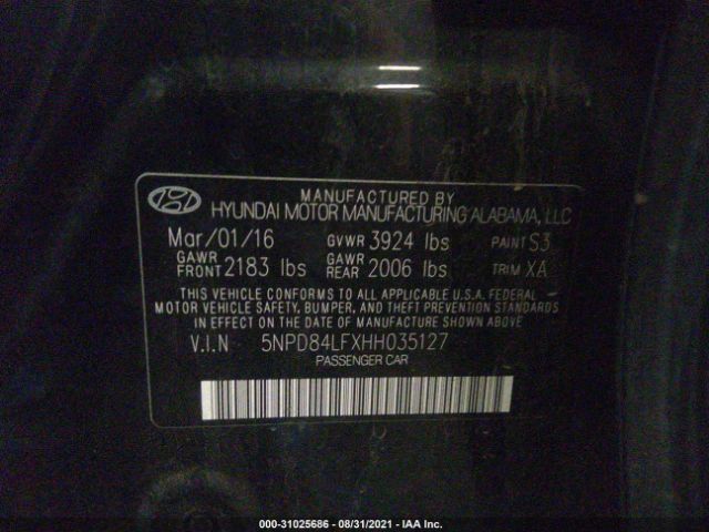 Photo 8 VIN: 5NPD84LFXHH035127 - HYUNDAI ELANTRA 