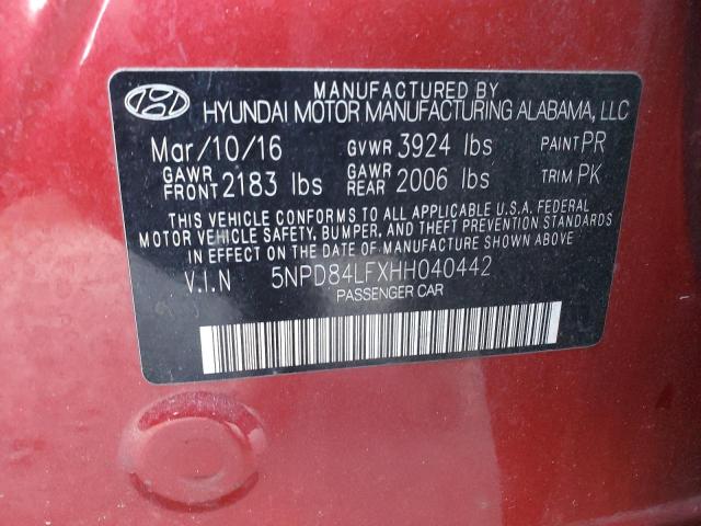 Photo 12 VIN: 5NPD84LFXHH040442 - HYUNDAI ELANTRA SE 