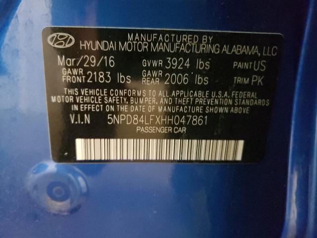 Photo 9 VIN: 5NPD84LFXHH047861 - HYUNDAI ELANTRA SE 