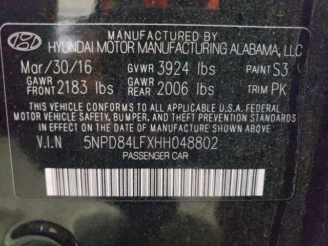 Photo 9 VIN: 5NPD84LFXHH048802 - HYUNDAI ELANTRA SE 