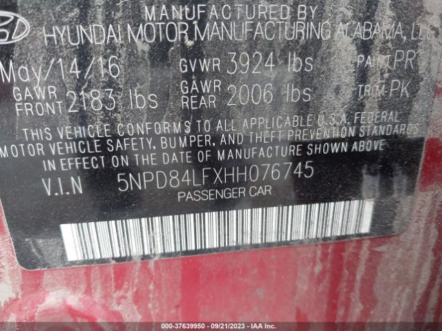 Photo 8 VIN: 5NPD84LFXHH076745 - HYUNDAI ELANTRA 