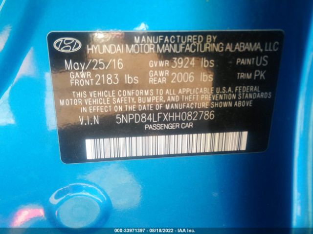 Photo 8 VIN: 5NPD84LFXHH082786 - HYUNDAI ELANTRA 