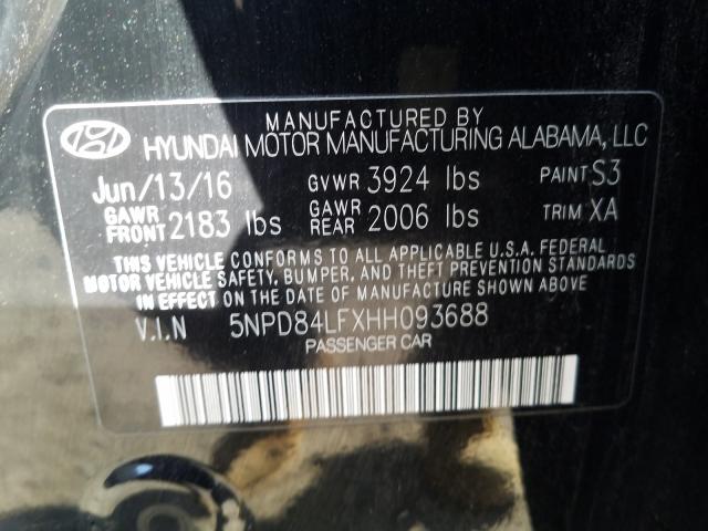 Photo 9 VIN: 5NPD84LFXHH093688 - HYUNDAI ELANTRA 