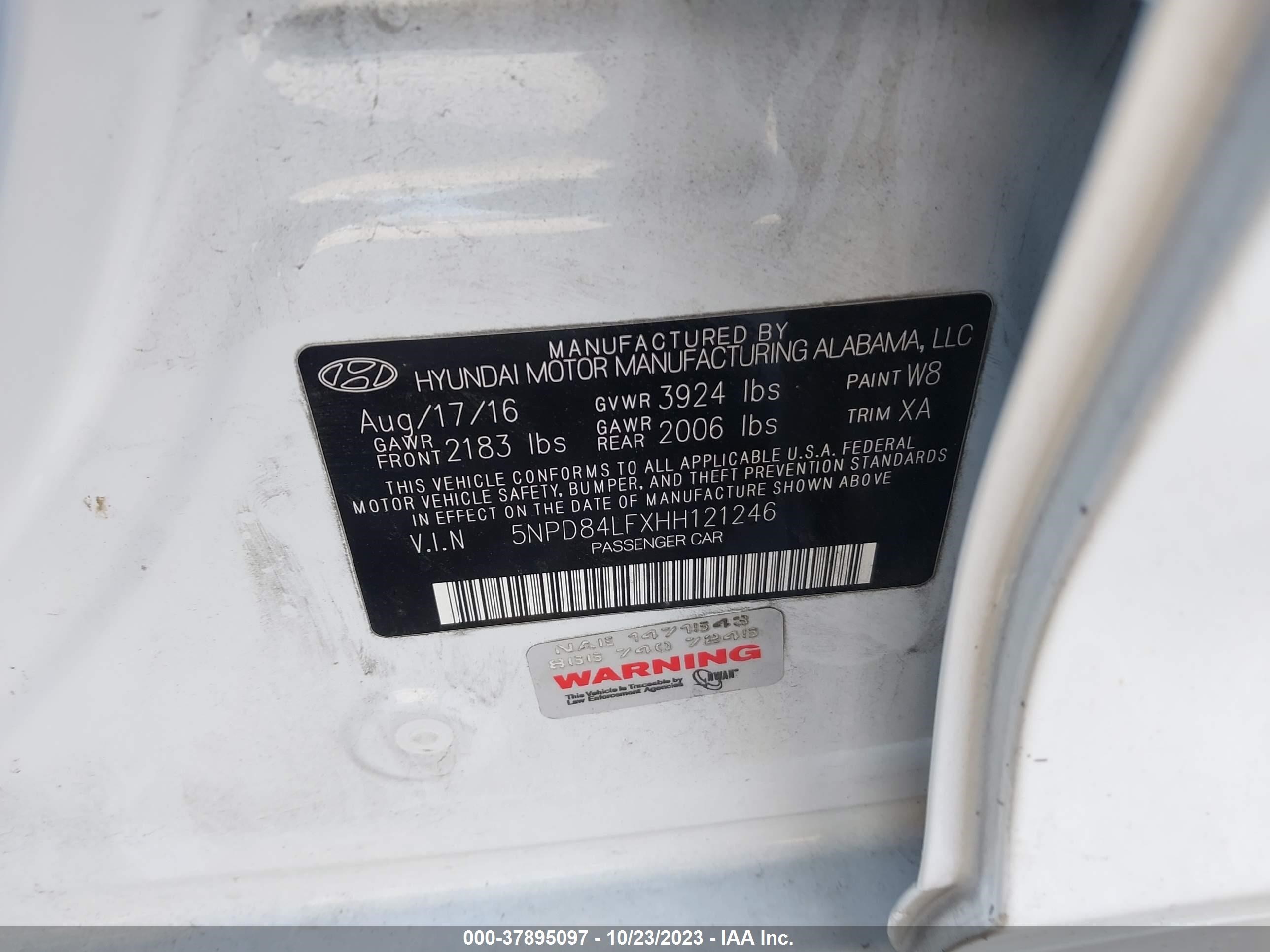 Photo 8 VIN: 5NPD84LFXHH121246 - HYUNDAI ELANTRA 