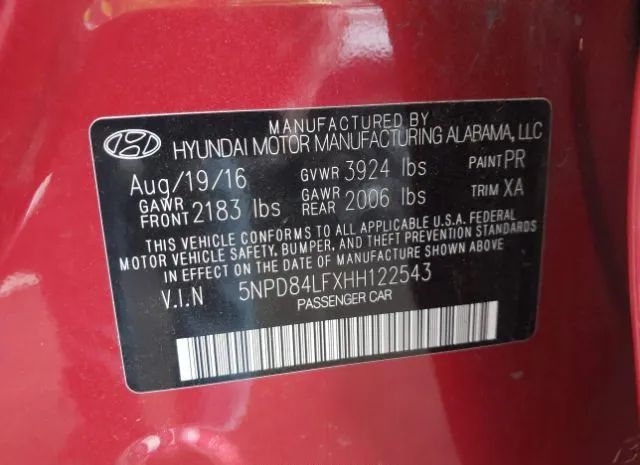 Photo 8 VIN: 5NPD84LFXHH122543 - HYUNDAI ELANTRA 