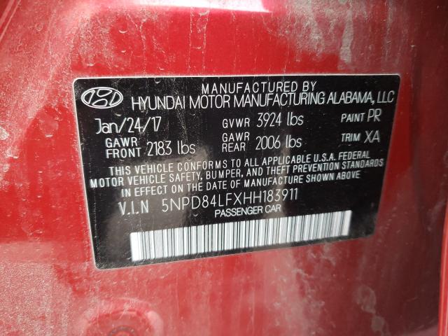 Photo 9 VIN: 5NPD84LFXHH183911 - HYUNDAI ELANTRA SE 