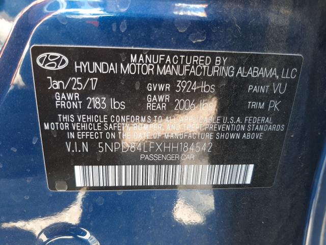 Photo 9 VIN: 5NPD84LFXHH184542 - HYUNDAI ELANTRA SE 