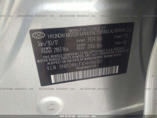 Photo 8 VIN: 5NPD84LFXHH186307 - HYUNDAI ELANTRA 