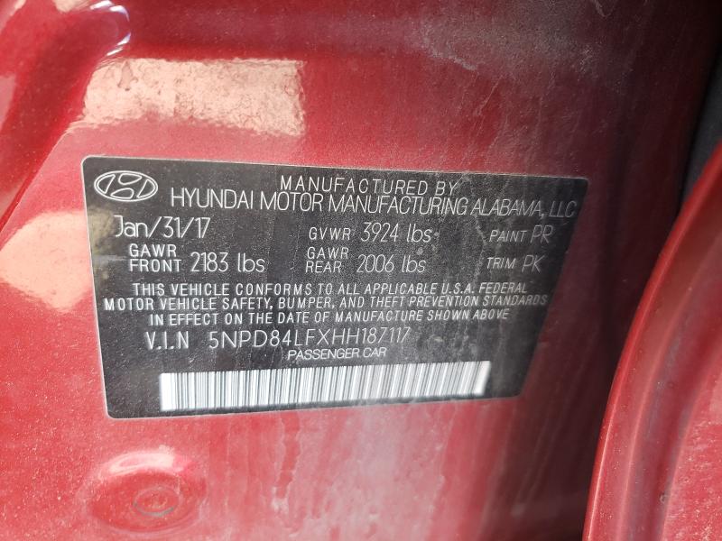 Photo 9 VIN: 5NPD84LFXHH187117 - HYUNDAI ELANTRA SE 