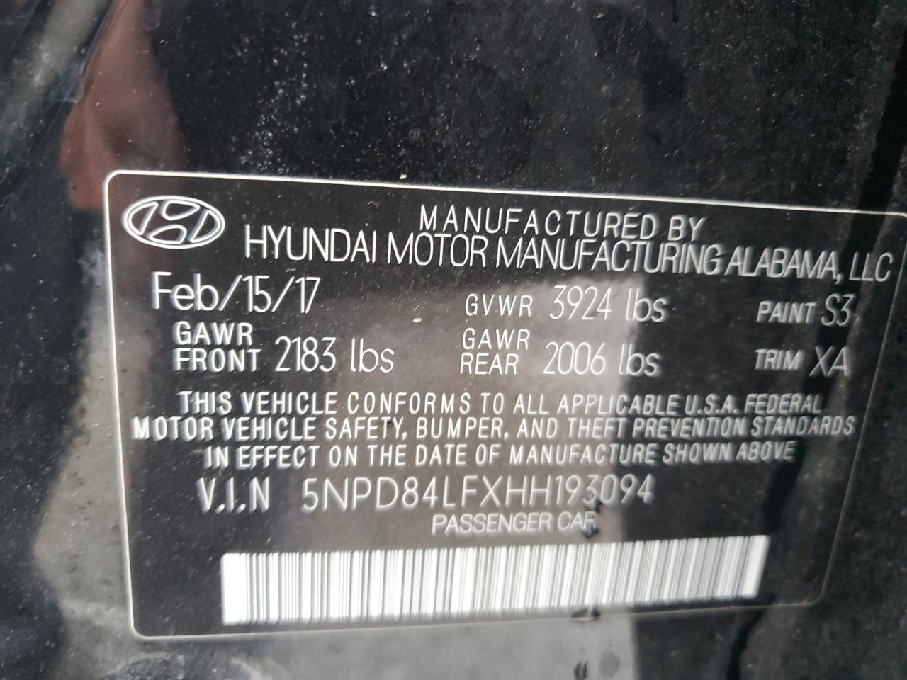 Photo 11 VIN: 5NPD84LFXHH193094 - HYUNDAI ELANTRA 