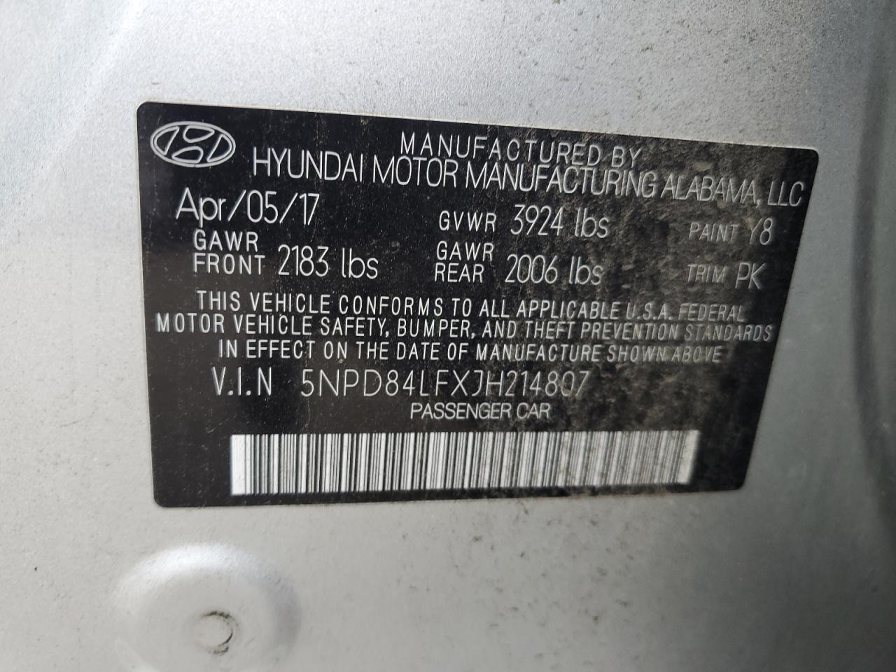 Photo 11 VIN: 5NPD84LFXJH214807 - HYUNDAI ELANTRA 