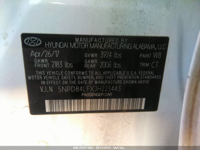 Photo 8 VIN: 5NPD84LFXJH223443 - HYUNDAI ELANTRA 