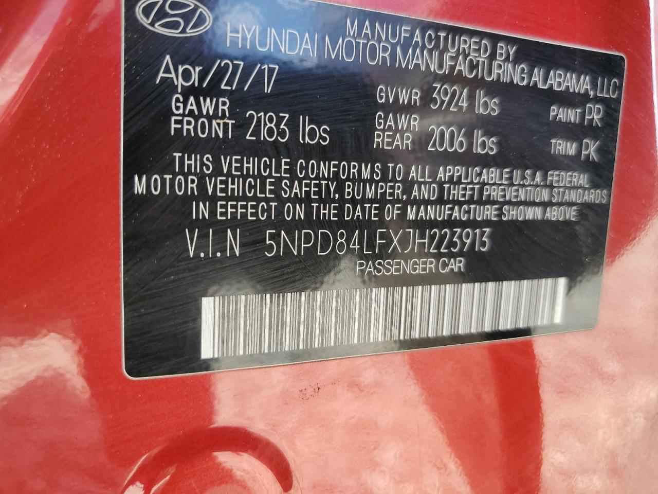 Photo 12 VIN: 5NPD84LFXJH223913 - HYUNDAI ELANTRA 