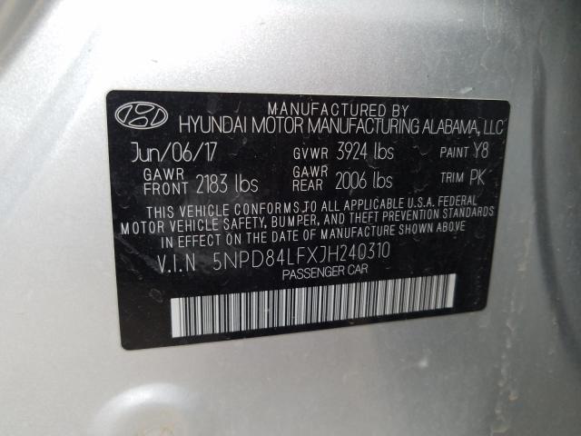 Photo 9 VIN: 5NPD84LFXJH240310 - HYUNDAI ELANTRA SE 