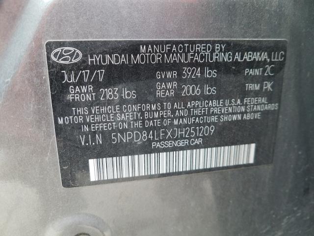 Photo 9 VIN: 5NPD84LFXJH251209 - HYUNDAI ELANTRA SE 