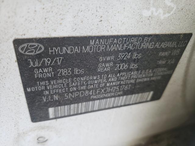 Photo 9 VIN: 5NPD84LFXJH251761 - HYUNDAI ELANTRA SE 