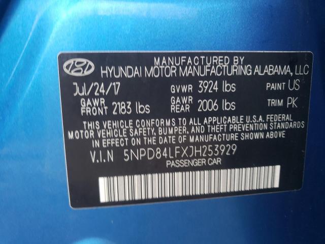 Photo 11 VIN: 5NPD84LFXJH253929 - HYUNDAI ELANTRA 